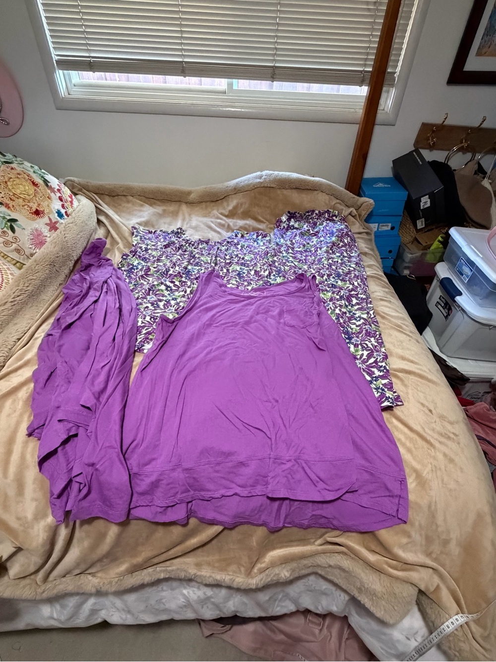 Carole Hochman Heavenly Soft 4 Piece Women's Purple Pajama Set 3X